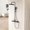 EMKE Columna de ducha Termostato,40 x 15 cm estante,set de ducha con teleducha,3 tipos de chorro,control inteligente de la temperatura,Sin cloro,Negro