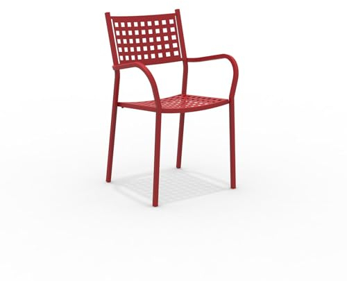 MONDO VIRO un mondo a casa tua Mondo Viro Gartenstuhl Alice mit stapelbaren Armlehnen, 53 x 53 cm, 85 cm (rot)