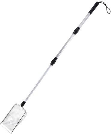 Fenteer de Metal para Arena para Gatos, Recogedor de Arena de Metal con Mango Largo, Herramienta de Limpieza, de Arena para Gatos Antiadherente Pa, 106cm 5.0x5.0mm