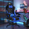 ALFORDSON Sedia Gaming, Gaming Chair con Massaggio a 2 Punti per Gioco, Sedia da Computer ergonomica con Cuscino Lombare, Altezza Regolabile, Ecopelle, Blu