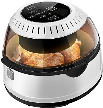 Freidora de aire comercial de 1100 W, combo de freidora de aire con horno tostador multifuncional de 13 litros, freidoras de aire de 230 grados C con pantalla digital, blanco (blanco) (blanco) lofty