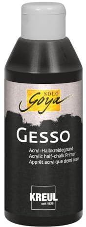 NEU Gesso Grundierung/Acryl-Halbkreidegrund, schwarz, 250ml