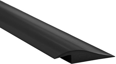 Quest Übergangsprofil Höhenausgleich, Übergangsleiste - 50 mm x 7 mm - PVC Höhenausgleichsprofil Abschlussprofil, Anpassungsprofil, Bodenleiste ohne Klebeband - 2 Meter, Schwarz