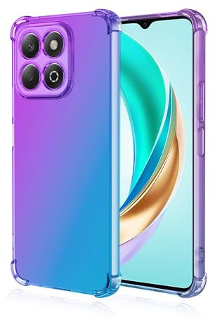 Osophter for Honor X6B Phone Case: two color gradient reinforced corner TPU shock absorption flexible Cell Phone Cover for Honor X6B Phone(Purple Blue)