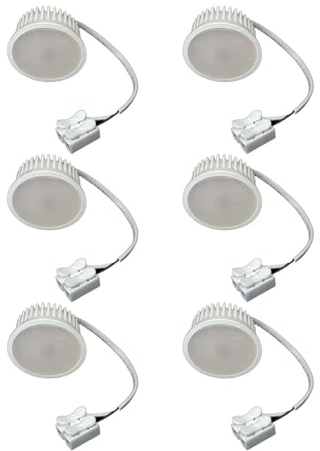 LED Modul für einbauleuchten MR16 50mm Warmweiß 3000K Satiniert 120° Raumlicht 400 Lumen 5W = 40W - geringe Einbautiefe 6336 (6, warmweiß dimmbar)