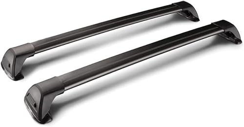 ZFSMHLH 2 Stücke Dachträger für Renault Kadjar 2015-2022 2023 2024, aus Alu Bis Offene Reling, Auto Dachreling Rack Lastenträger Querträger Auto Zubehör,Black
