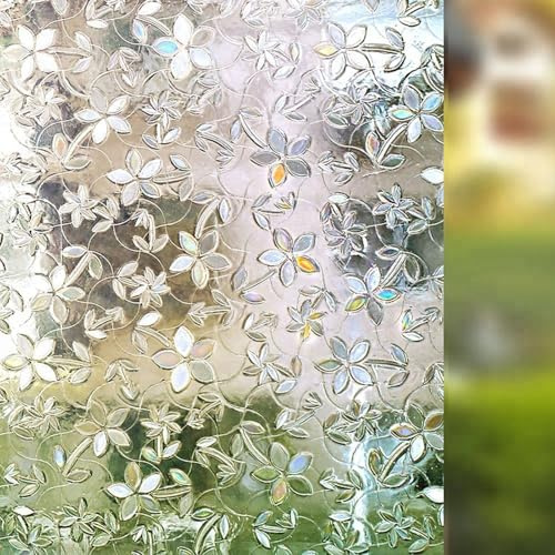 WAZUBC 2 pellicole per finestre, statiche, non adesive, in vetro smerigliato, senza colla, autoadesive, arcobaleno, rivestimento in vinile satinato, opaco, decorativa per cucina (40 x 100 cm)