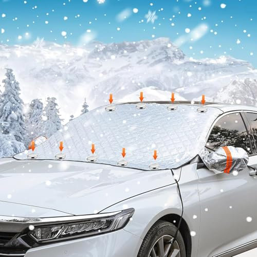 ZBMDTHEF Auto Frontscheibenabdeckung Für Skoda Octavia Combi 4 (IV) NX5 I 2020-2024, Winter Verdicken Scheibenabdeckung Faltbare Windschutzscheibenabdeckung Frost Scheibenschutz Zubehör