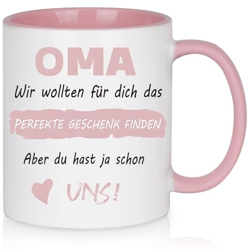 Diztoud Weihnachtsgeschenke für Oma Tasse, Beste Oma Geschenke Weihnachten Muttertag Geburtstag, Geschenke für Großmutter von Enkel Enkelin, Geburtstagsgeschenk, Muttertagsgeschenk, 325ml Kaffeetasse