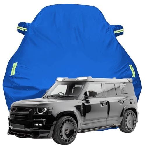 YMYQF Vollgarage Autoabdeckung für Land Rover Range Rover Defender, Schnee/Kratzfest/Uv-Schutz Oxford Autoplanen Garagen, Hagelschutzplane,Blue-Plus-Cotton