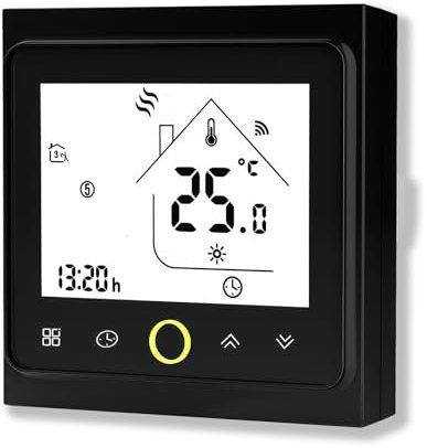 Caslant 002 Série Wi-FI Thermostat - Thermostat de Programmation à écran Tactile pour Chauffage ou Climatisation - Télécommande pour Téléphone Portable Compatible avec Alexa, Google Home et IFTTT