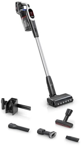 Bosch Akku-Staubsauger Unlimited 9 BKS931BA, kabellos, MicroClean Technology, Display, Staubkomprimierung, HEPA-Filtersystem, 10 J. Motorgarantie, austauschbarer Akku, LED-Licht, XXL-Polsterdüse, weiß
