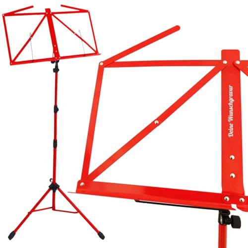 keepdrum MUS3RD Notenständer Rot mit personalisierter Gravur