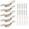 Ganci per tende in acciaio inox, per tende avvolgibili, corde di posizionamento per stendibiancheria, soluzioni di sicurezza, colore argento, set da 5 pezzi (5 pezzi)
