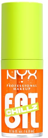 NYX Professional Makeup Gloss Huile à Lèvres de Squalane Fat Oil Lip Drip, Haute Brillance, Fini Non Collant, Hydratation 12H, Applicateur Extra Large, Mûre & Framboise, Citrus Chiller