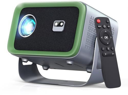 【Mise au point automatique】Projecteur 4K avec WiFi et Bluetooth, projecteur de film rotatif à 360 ° avec Keystone et zoom automatiques, projecteur d'extérieur pour téléphone/PC/TV Stick/DVD/HDMI/USB