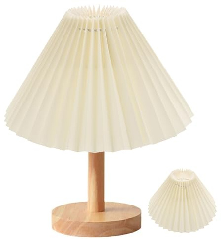 Toddmomy Lampenschirm aus Dickem Stoff mit Plissee Design Leichte Lichtabdeckung und Schutz für E27 Schreibtisch und Wandleuchten im Wohnzimmer