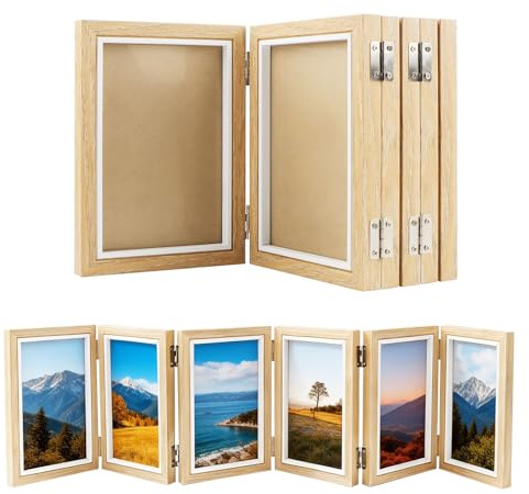 Neikafan Bilderrahmen für 6 Klappbar Fotorahmen Collage 10x15 cm Fotos