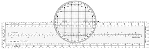 Deskium Flugnavigation CRP-1 Luftfahrtplotter, drehbar, transparent, 33,5 cm