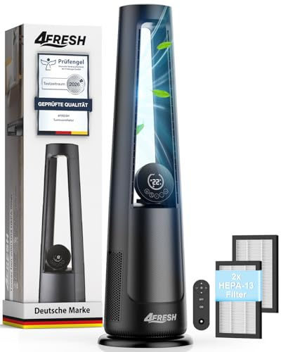 Ventilador De Torre Silencioso Con Purificador De Aire, 2 En 1 Con 2 Filtros Hepa H13, Motor Bldc, 12 Velocidades, 3 Modos, Oscilación De 60°, Temporizador De 12 Horas, Mando A Distancia, Negro