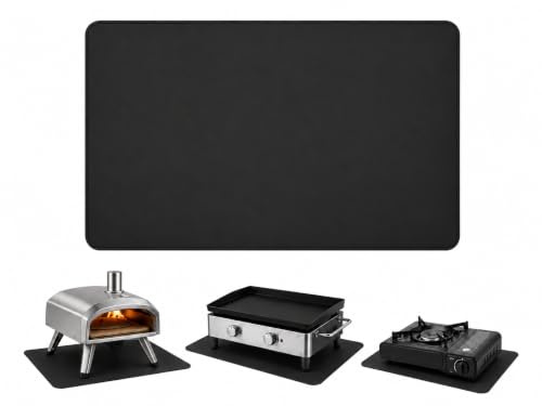 FIREWESS Grillmatte für Tischgrill 60 x 78 cm, Feuerfeste Unterlage und Hitzeschutzmatte, wasserdichte, ölbeständige Grillunterlage für Gasgrill, Elektrogrill, Holzkohlegrill, Pizzaofen und Camping