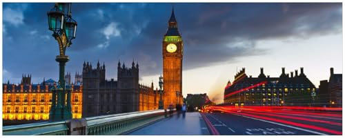Wallario Küchenrückwand selbstklebend 115 x 50 cm, Motiv: London- Big Ben bei Nacht | Spritzschutz abwischbar & pflegeleicht