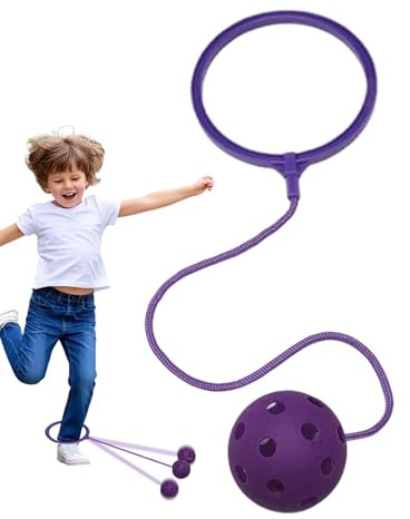 caiduos Skip Ball Ankle Toy, Soft Children Rotating Jump Ring, Fun Ankle Skip Ball for Kids, Soft Jumping Ring Rotating Single Leg Swing, Skips Sports Toy, for Camping Garden Backyard Beach