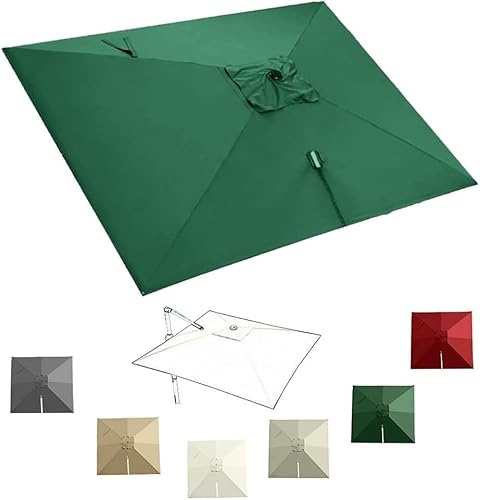 Telo di Ricambio per Ombrellone da Giardino A Braccio Laterale da 2,4 A 4 Metri, Copertura Superiore Quadrata Decentrata, Tessuto Resistente allo Sbiadimento Green 3x3m (10x10ft)