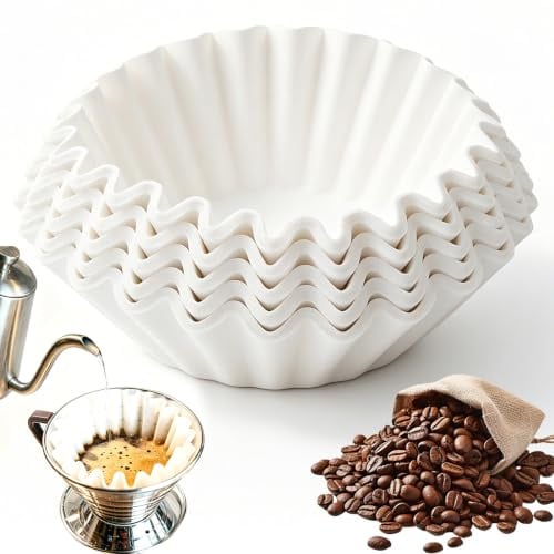 100 Stück Korbfilter Kaffeefilter 80/200mm Einwegkorb Kaffeefilter Papier Weiße Papierfilterkorb Kaffeefilterpapier Rund Kaffee Filter Korbfiltertüten für Beem, Phillips, Cuisinart, Gastroback