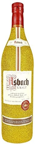 Asbach Uralt Weinbrand 0,7l 700ml (35% Vol) - Bling Bling Glitzerflasche in gold -[Enthält Sulfite]