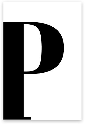 Bildershop-24 Kunstdruck Poster Bild Druck Motiv: Buchstabe P Schwarz 30x40cm