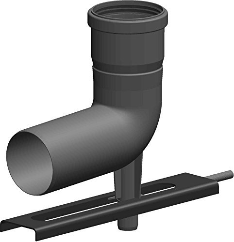 Schornstein Winkel 87° mit Stützfuß und Auflageschiene aus Kunststoff (PP), Ø60mm Durchmesser