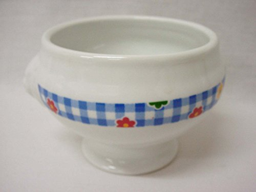 Cuenco Bowl Bol SOPERA CONSOME 400ML Porcelana Flor Vichy Azul