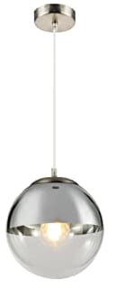 Globo Hängeleuchte VARUS nickel matt, Glas transparent chrom