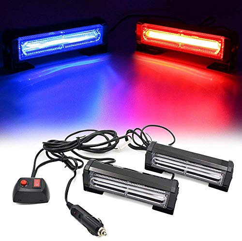 Triclicks 12V COB LED Feux de Pénétration Lumière Stroboscopique Voiture Fixation à vis 9 Modes Auto Flash Lampe Clignotant Avertissement Urgence Secours Travaux Véhicule Camions SUV