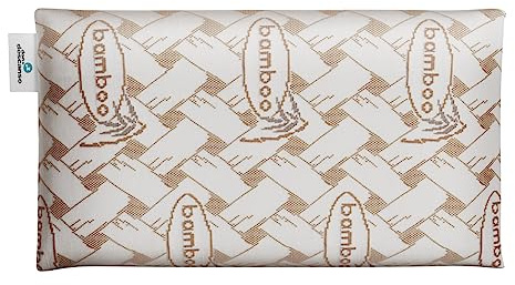 Don Descanso - Oreiller de Voyage Viscoélastique en Bambou (42 x 24cm), Ergonomique, Anti-acarien et Respirant. Idéal pour la Voiture et l'avion, soulage la Fatigue, Le Soutien de la tête et du Cou