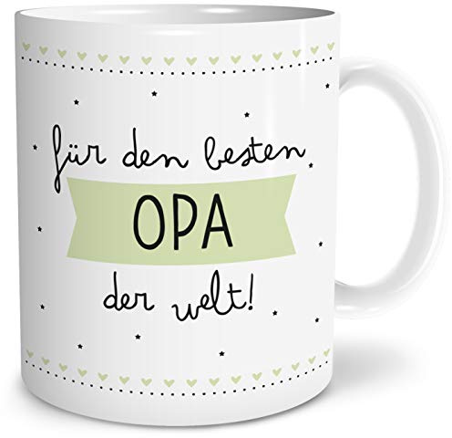 OWLBOOK® Geschenk für Opa Bester Opa Tasse mit Spruch Geschenke Geschenkideen für Opa zum Geburtstag Keramik 300 ml