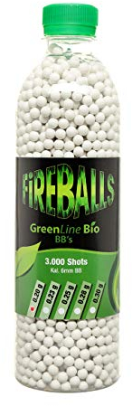 FireBalls Softairkugeln Green Line Bio BB 0,20g 3.000er Flasche Weiss