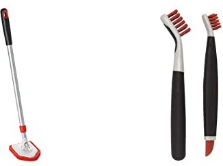 OXO Good Grips Extendable Tub and Tile Scrubber - Multi-Coloured & Good Grips Deep Clean Brush Set