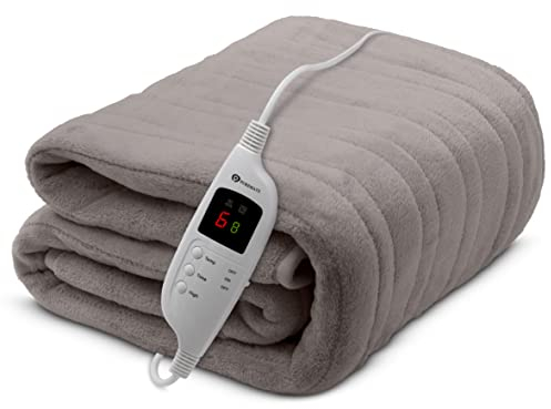 CozyMate Heated Throw - Luxurious Electric Blanket - Large Heated Blanket with 9 Heat Settings and Timer Function, Machine Washable Fleece with Digital Controller - Size 160 x 130cm