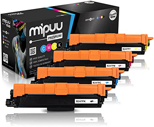 Mipuu 4 Toner kompatibel zu Brother TN-247 Schwarz Cyan Magenta Gelb für DCP-L3550cdw DCP-L3510cdw HL-L3210cw HL-L3230cdw MFC-L3750cdw MCF-L3770cdw