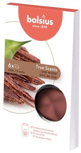 Bolsius, True Scents, bunte Duft-Wachspads, Braun, Standard, 6 Stück