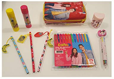 ME CONTRO TE KIT BUSTINA+PENNA 6 COLORI+12 PENNE COLORATE+3 MATITE+2 COLLA STICK GR.20+TEMPERAMATITE