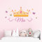 tjapalo® v140 wandtattoo Kinderzimmer mädchen Name Kinder Wandsticker mit Krone Wandtattoo Prinzessin mit Namen, Größe: B90xH36cm