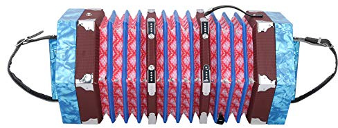 Ziehharmonika Akkordeon, Professionelles Akkordeon Ziehharmonika verstellbare Handschlaufe für Anfänger und Studenten für Instrumentenbedarf für Erwachsene(Himmelblau)