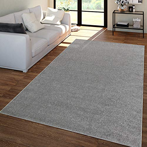 TT Home Wohnzimmer Teppich Kurzflor Unifarbendes Design Modern Und Zeitlos, Farbe:Anthrazit, Größe:80x150 cm