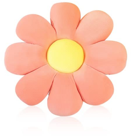 NatureMan Coussin de sol en forme de marguerite - Joli coussin de chaise en peluche - Décoration d'intérieur pour filles et femmes - Pour lire, chambre à coucher ou regarder la télévision (rose, 55