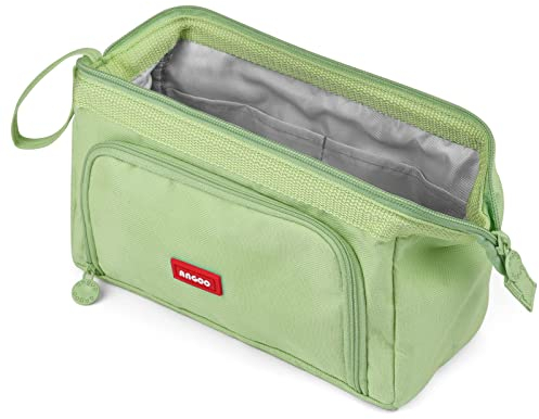 Mamowla Großes Federmäppchen für Mädchen, super großes Federmäppchen für Frauen, Reißverschluss, geschmeidiges Stifte-Etui, Stiftehalter, Schreibwaren-Organizer, strapazierfähig, Jungen, Grün