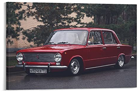 Auto-Poster Vaz Lada 2101, dekoratives Gemälde, Leinwand, Wandkunst, Wohnzimmer, Poster, Schlafzimmer, Gemälde 50 x 75 cm