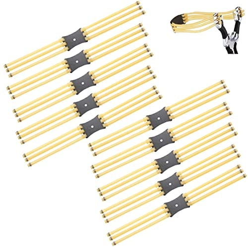 Catapult Bands,10 Pcs 6-Strips Slingshot Rubber Bands Sling Shot Elastics Hunting Slingshot Replacements